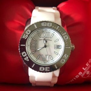 White Silicone Band Mother of Pearl Face
